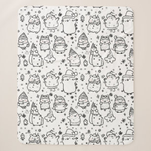 Schattig winter kerstdoodlepatroon (5) sherpa deken