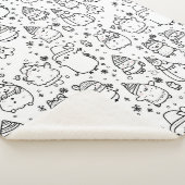 Schattig winter kerstdoodlepatroon (5) sherpa deken (3/4)