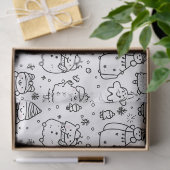 Schattig winter kerstdoodlepatroon (5) tissuepapier (Geschenk)