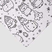 Schattig winter kerstdoodlepatroon (5) tissuepapier (Detail)