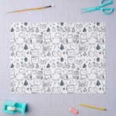 Schattig winter Kerstmis Doodlepatroon (1) Tissuepapier (Craft)