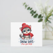 Schattig Winter Kitten Sneeuwdagen Briefkaart (Staand voorkant)