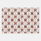 Schattig Winter Panda Pattern met Gezellige Rode B Inpakpapier Vel (Voorkant 3)