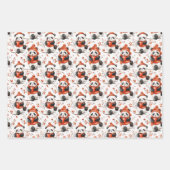 Schattig Winter Panda Pattern met Gezellige Rode B Inpakpapier Vel (Voorkant 2)