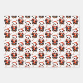 Schattig Winter Panda Pattern met Gezellige Rode B Inpakpapier Vel (Voorkant)