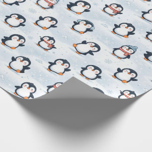 Schattig Winter Pinguïn Patroon Ontwerp Cadeaupapier