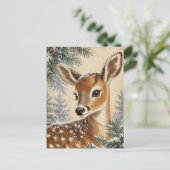 Schattig Winter Ree Briefkaart (Staand voorkant)