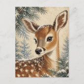 Schattig Winter Ree Briefkaart (Voorkant)