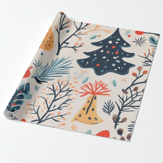 Schattig wintercadeau cadeaupapier (Uitgerold)