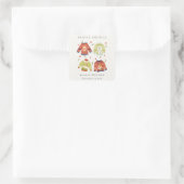 Schattig Winterhart Bladerig Lelijke Trui Bruiloft Vierkante Sticker (Tas)