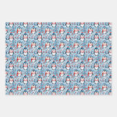 Schattig winterpinguïnpatroon met gezellige Petten Inpakpapier Vel (Voorkant 2)