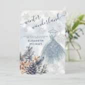 Schattig winterwonderland Sweet 16 Kaart (Staand voorkant)