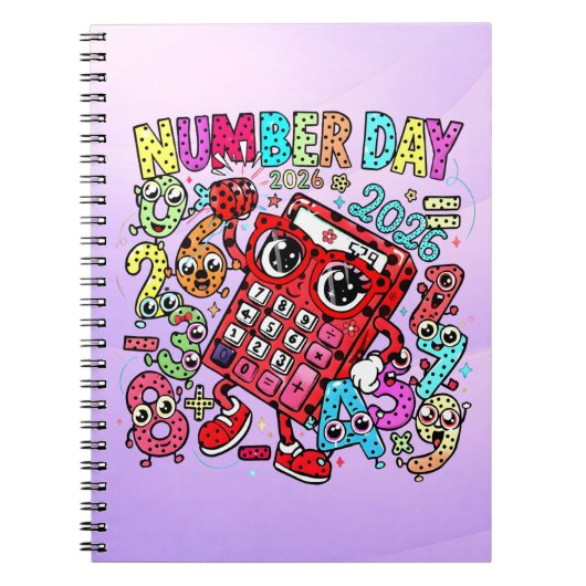 Schattig wiskunde-nummerdag notitieboek voor basis (Voorkant)