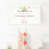 Schattig wit Aqiqah Aqeeqah Welkom Bannerbord Spandoek (Insitu)