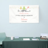 Schattig wit Aqiqah Aqeeqah Welkom Bannerbord Spandoek (Beurs)