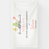 Schattig wit Aqiqah Aqeeqah Welkom Bannerbord Spandoek (Verticaal)