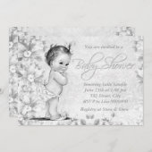 Schattig  wit Baby shower Kaart (Voorkant / Achterkant)