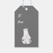 Schattig wit Beer met Little Green Gift - Cadeaulabel (Achterkant)