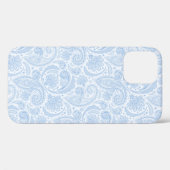 Schattig wit blauw paisley patroon Case-Mate iPhone case (Achterkant (horizontaal))