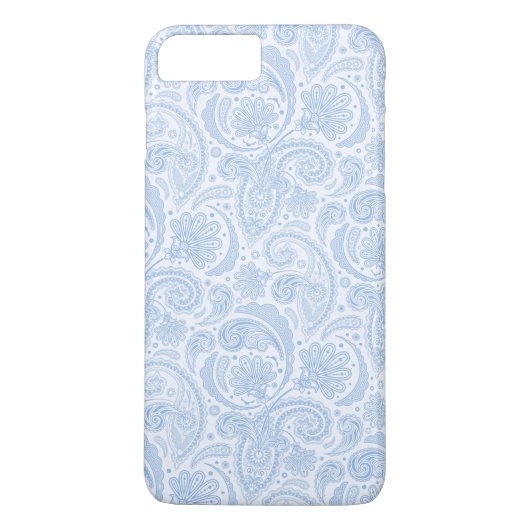Schattig wit blauw paisley patroon Case-Mate iPhone case (Achterkant)