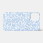Schattig wit blauw paisley patroon Case-Mate iPhone case (Achterkant (horizontaal))