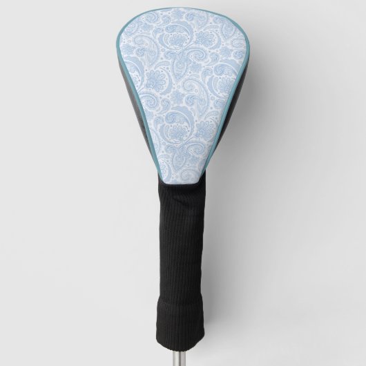 Schattig wit blauw paisley patroon golfheadcover (Voorkant)