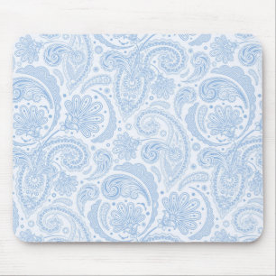Schattig wit blauw paisley patroon muismat