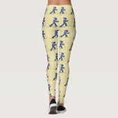 Schattig wit en blauw vrouwen biatlonpatroon leggings (Achterkant)