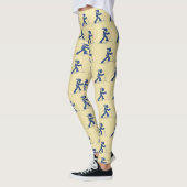 Schattig wit en blauw vrouwen biatlonpatroon leggings (Links)