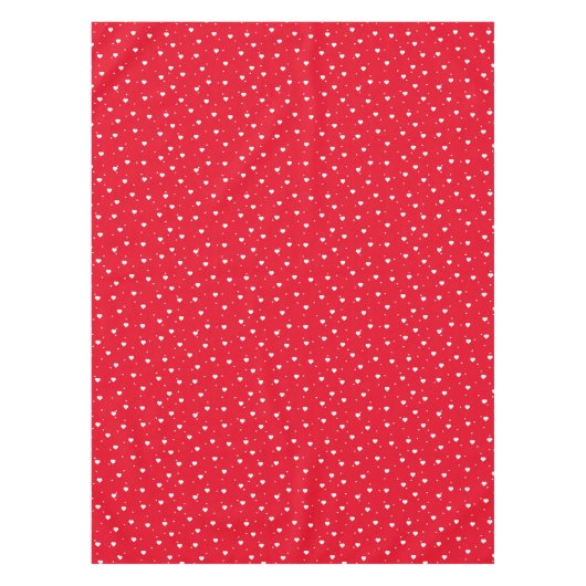 Schattig wit en rood hart patroon tafelkleed (Voorkant)