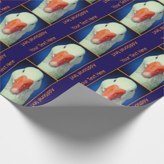 Schattig wit ganzengezicht gepersonaliseerd cadeaupapier (Hoek)