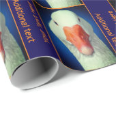 Schattig wit ganzengezicht gepersonaliseerd cadeaupapier (Rol Hoek)