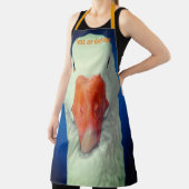 Schattig wit ganzengezicht gepersonaliseerd schort (Insitu)