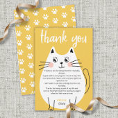 Schattig wit kat Baby shower dank u Bedankkaart