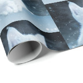 Schattig wit kitten met blauw ogen patroon cadeaupapier (Rol Hoek)