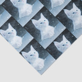 Schattig wit kitten met  blauw ogen patroon tissuepapier (Detail)