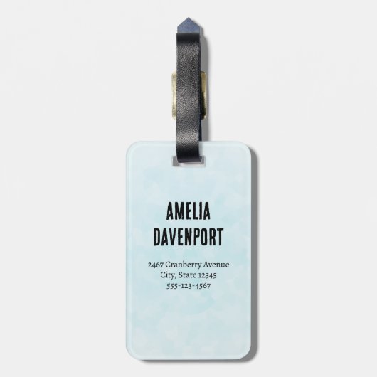 Schattig wit kitten met  blauwe ogen bagagelabel (Achterkant verticaal)