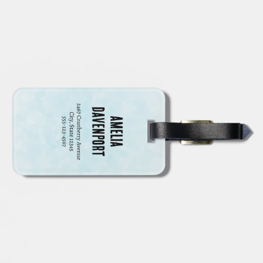 Schattig wit kitten met blauwe ogen bagagelabel (Achterkant horizontaal)