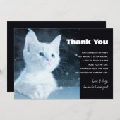 Schattig wit kitten met blauwe ogen bedankkaart (Voorkant / Achterkant)