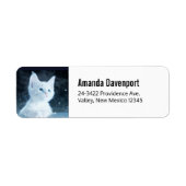 Schattig wit kitten met  blauwe ogen etiket (Voorkant)