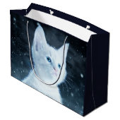 Schattig wit kitten met blauwe ogen groot cadeauzakje (Achterkant Gekanteld)