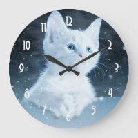 Schattig wit kitten met  blauwe ogen