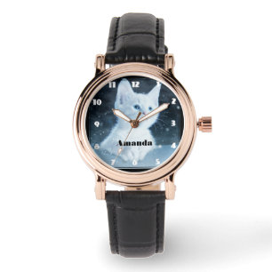 Schattig wit kitten met  blauwe ogen horloge