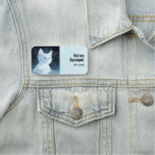 Schattig wit kitten met  blauwe ogen naamplaatje (In situ)