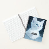 Schattig wit kitten met blauwe ogen notitieboek (Binnen)