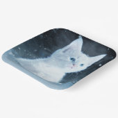 Schattig wit kitten met blauwe ogen papieren bordje (Gebogen)