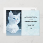 Schattig wit kitten met blauwe ogen Verjaardag uit Briefkaart (Voorkant / Achterkant)