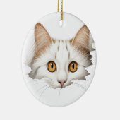 SCHATTIG WIT KITTY KATTENGEZICHT KERAMISCH ORNAMENT (Rechts)