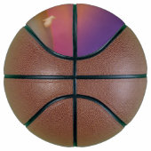 Schattig wit konijn op grasheuvel bij zonsopgang basketbal (Rechts)