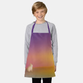 Schattig wit konijn op grasheuvel bij zonsopgang schort (Gedragen)